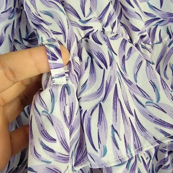 Rochelle Behrens The shirt Long Sleeve Print Ruffle Office Career Casual… - Picture 10 of 10